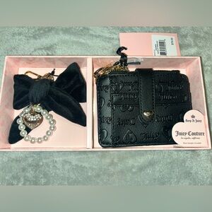 Juicy Couture Key Holder Card Wallet TAB WALLET DANGLE SET LIQUORICE